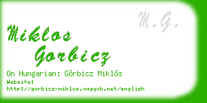 miklos gorbicz business card