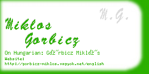 miklos gorbicz business card